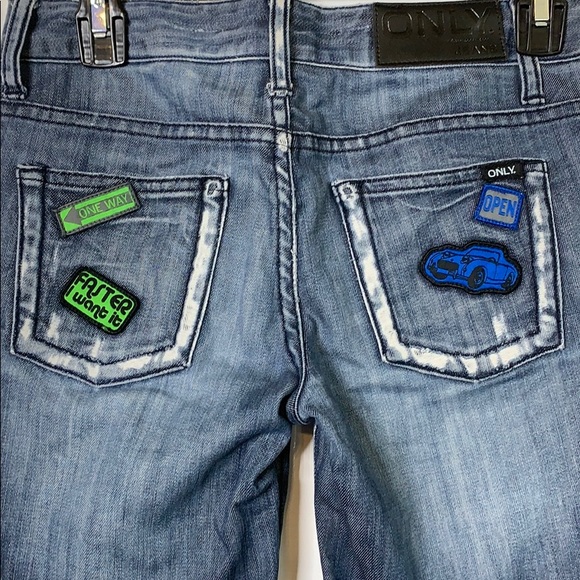 Only Unique Appearance Jeans w/Car Street Patches - Picture 2 of 8